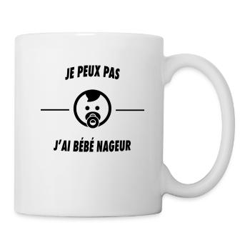 Je peux pas j'ai bébé nageur - Mug blanc - blanc - Droite
