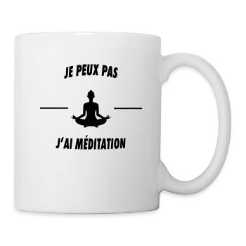 Je peux pas j'ai méditation - Mug blanc - blanc - Droite
