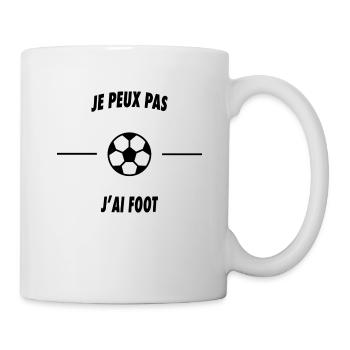 Je peux pas j'ai foot - Mug blanc - blanc - Droite