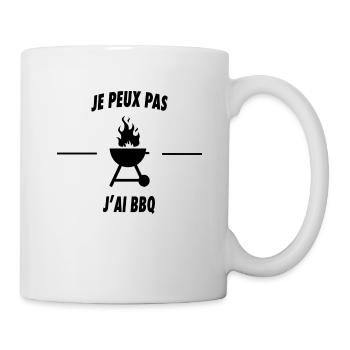 Je peux pas j'ai BBQ - Mug blanc - blanc - Droite