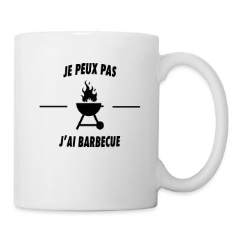 Je peux pas j'ai barbecue - Mug blanc - blanc - Droite