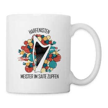 Harfe Geschenk Musikinstrument Musiker Zupfen - Tasse - Weiß - Rechts