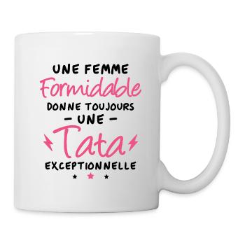 Une femme formidable donne une tata exceptionnelle - Mug blanc - blanc - Droite