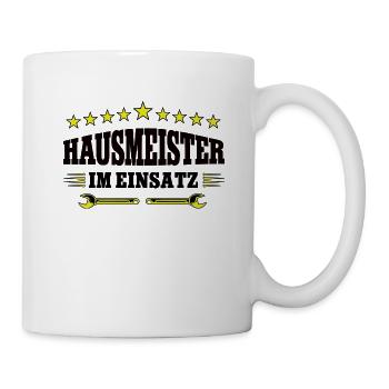 Hausmeister im Einsatz Hauswart Hausmeisterarbeit - Tasse - Weiß - Rechts