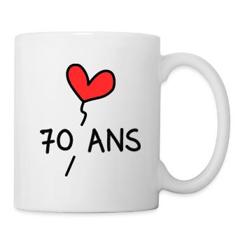 70. 70 ANS. 70e ANNIVERSAIRE. ANNIVERSAIRE 70 ANS. - Mug blanc - blanc - Droite