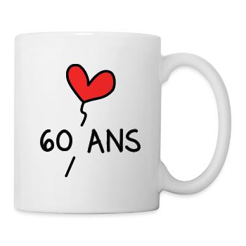 60. 60 ANS. 60e ANNIVERSAIRE. ANNIVERSAIRE 60 ANS. - Mug blanc - blanc - Droite