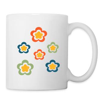 Années 70 Fleur Motif Rétro Hippie Fleurs Puissance - Mug blanc - blanc - Droite