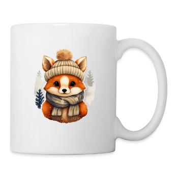 Fuchs mit Mütze und Schal - Tasse - Weiß - Rechts