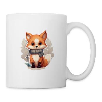 Fuchs im Winterlook - Tasse - Weiß - Rechts