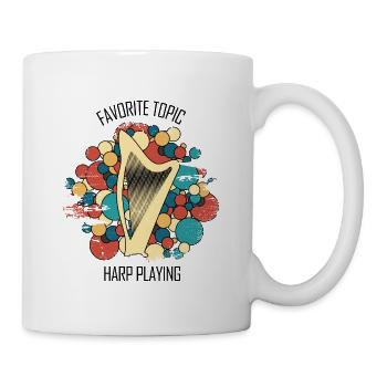 Harfe Geschenk Musikinstrument Musiker Zupfen - Tasse - Weiß - Rechts