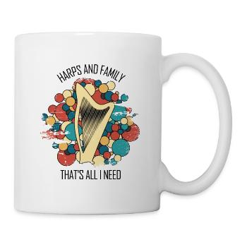 Harfe Geschenk Musikinstrument Musiker Zupfen - Tasse - Weiß - Rechts