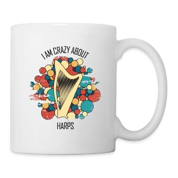 Harfe Geschenk Musikinstrument Musiker Zupfen - Tasse - Weiß - Rechts