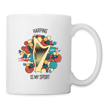 Harp Gift Musical Instrument Musician Plucking - Mug - white - Right