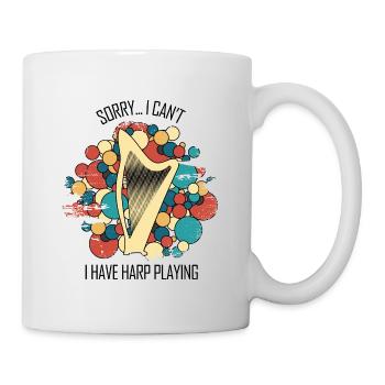 Harfe Geschenk Musikinstrument Musiker Zupfen - Tasse - Weiß - Rechts