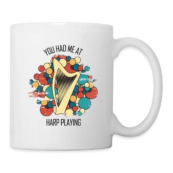 Harfe Geschenk Musikinstrument Musiker Zupfen - Tasse - Weiß - Rechts