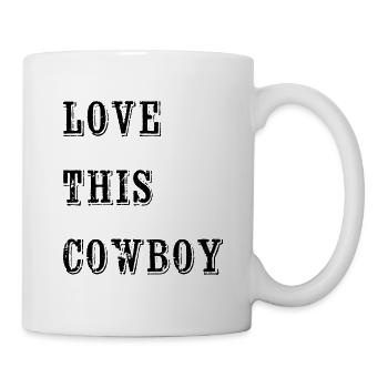 Cowboy, Valentinstag, Partnerlook, passendes Paar - Tasse - Weiß - Rechts