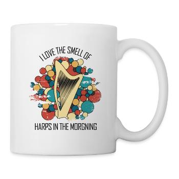Harfe Geschenk Musikinstrument Musiker Zupfen - Tasse - Weiß - Rechts