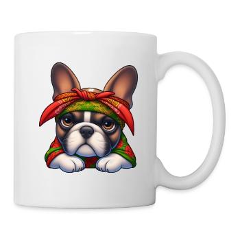 Bouledogue français Le rappeur - Mug blanc - blanc - Droite
