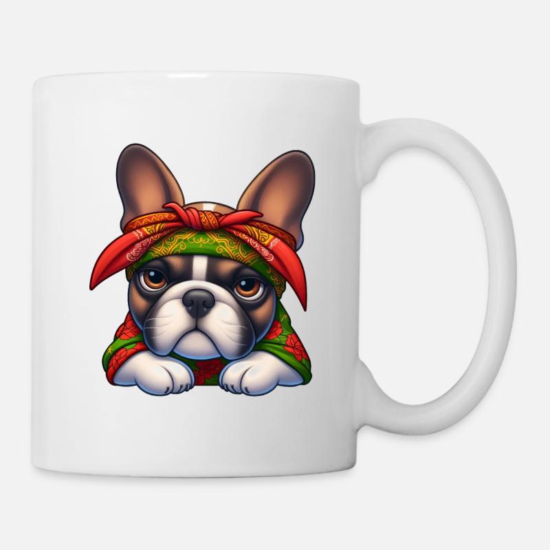 Bouledogue français Le rappeur - Mug blanc - blanc