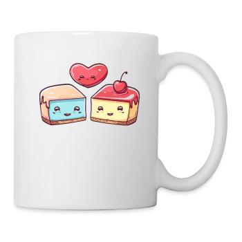 Gâteau Couple Gâteau Amour Coeur Saint Valentin - Mug blanc - blanc - Droite