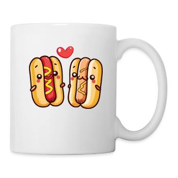 Hotdog Paar Liebe Herz Valentinstag - Tasse - Weiß - Rechts