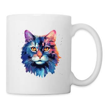 Schöne Katze für Katzen Fans, Geschenk Katze - Tasse - Weiß - Rechts