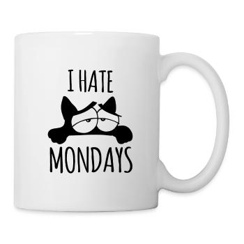 I hate Mondays Work Monday Funny Sayings Cat - Mug - white - Right