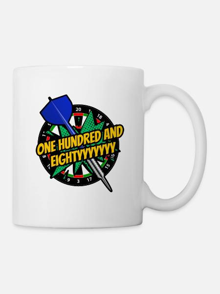 Dart 180! Dartfans - Dartspieler - Darts Geschenke - Tasse - Weiß