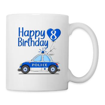 Joyeux anniversaire 8 Police - Mug blanc - blanc - Droite