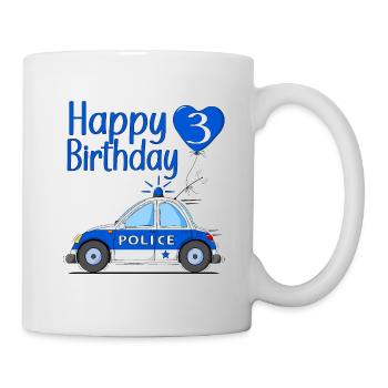 Joyeux anniversaire 3 Police - Mug blanc - blanc - Droite
