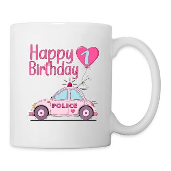 Joyeux anniversaire 1 Police Rose - Mug blanc - blanc - Droite