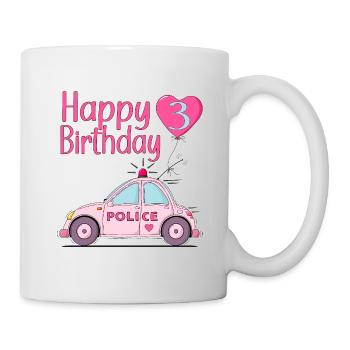 Joyeux anniversaire 3 Police Rose - Mug blanc - blanc - Droite