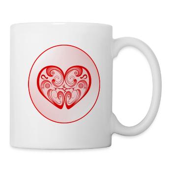Herz-Medaillon (M) - Tasse - Weiß - Rechts