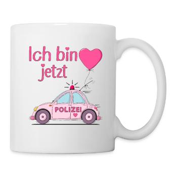 Polizeiauto Ich bin jetzt Geburtstag Rosa - Tasse - Weiß - Rechts
