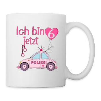 Police Car I'm Now 6 Birthday Pink - Mug - white - Right