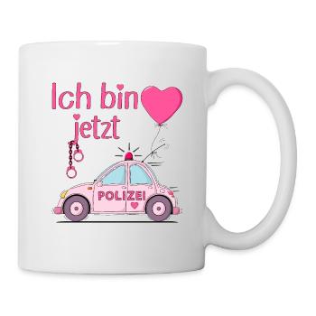 Polizeiauto Ich bin jetzt Geburtstag Rosa - Tasse - Weiß - Rechts