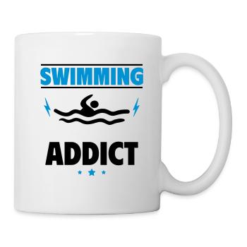 Addicted to swimming - Mug - white - Right