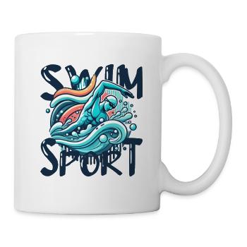 Schwimmen ist Sport für Freischwimmer - Tasse - Weiß - Rechts