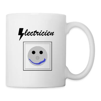 Electricien prise - Mug blanc - blanc - Droite