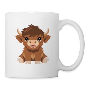 Niedliche Baby-Hochlandkuh - Tasse - Weiß - Rechts