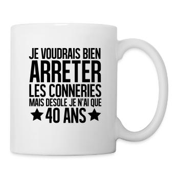 désolé je n'ai que 40 ans - Mug blanc - blanc - Droite