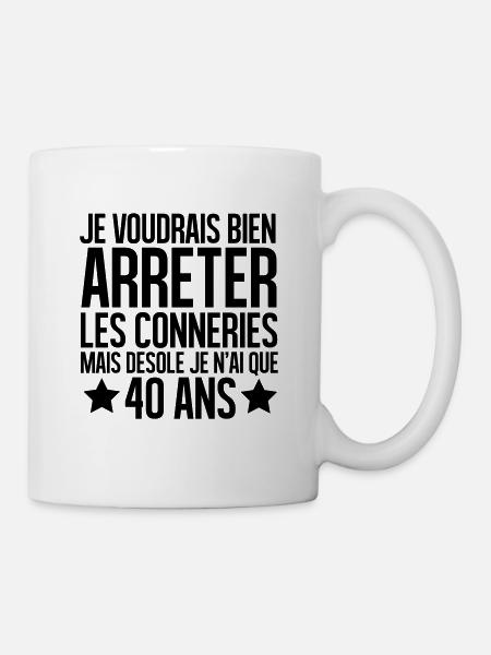 désolé je n'ai que 40 ans - Mug blanc - blanc