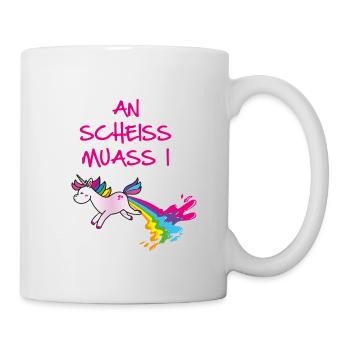 Einhorn,kotzendes einhorn,scheiss, ,regenbogen - Tasse - Weiß - Rechts