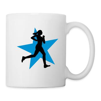 running woman with star 2c / jogging - Mug blanc - blanc - Droite