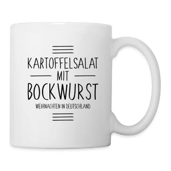 Kartoffelsalat mit Bockwurst Weihnachten deutsch - Tasse - Weiß - Rechts