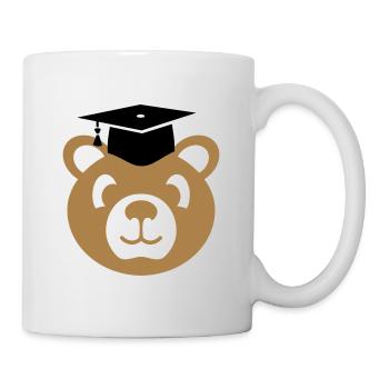Doctor bear with mortarboard gift Doctoral thesis - Mug - white - Right