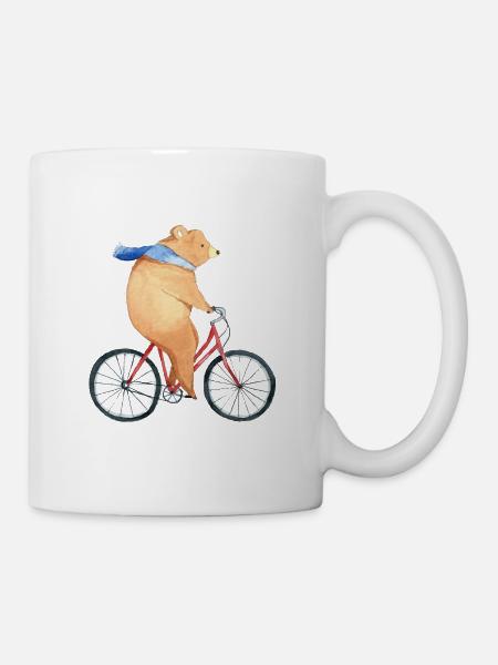 Fahrrad Bär Zweirad Drahtesel Geschenk - Tasse - Weiß