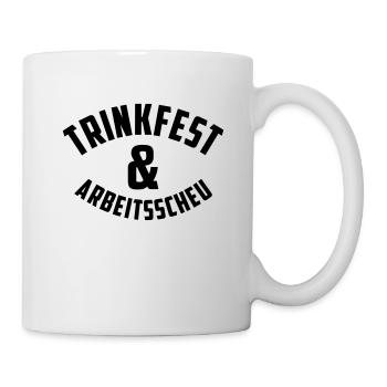 Trinkfest arbeitsscheu Faul saufen Mallorca JGA - Tasse - Weiß - Rechts
