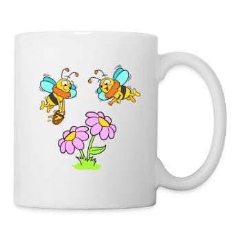 Abeilles à fleurs et miel - Mug blanc - blanc - Droite