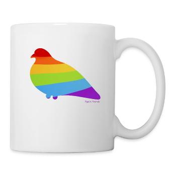 Tauben-Pride: Flagge der Vielfalt! - Tasse - Weiß - Rechts